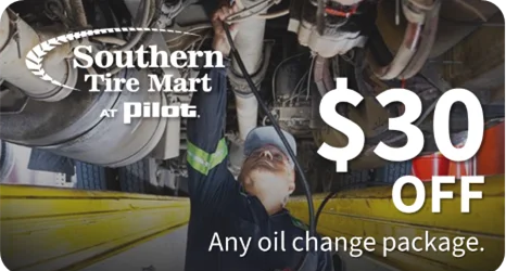 Southern Tire Mart Oil Change Discount - Save money on truck oil changes near you today with Big Rig Savings and Southern Tire Mart.