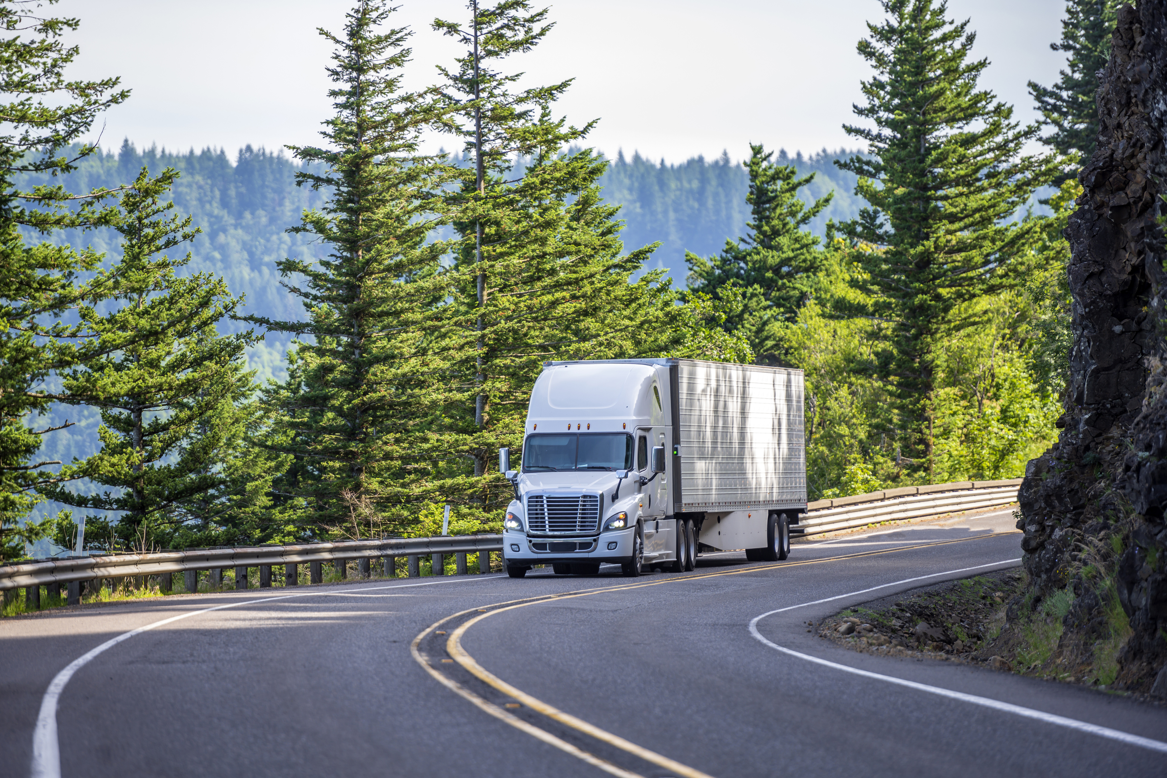 Truck On Curved Road